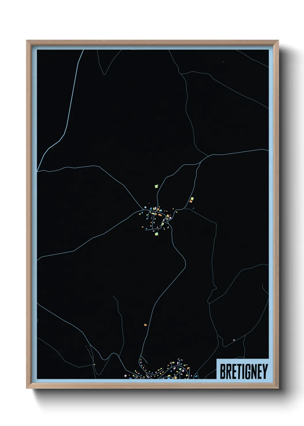 Une affiche de carte sur Bretigney