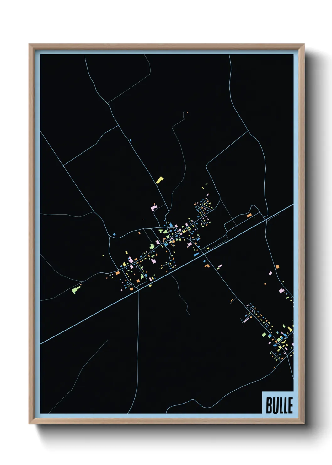 Une affiche de carte sur Bulle