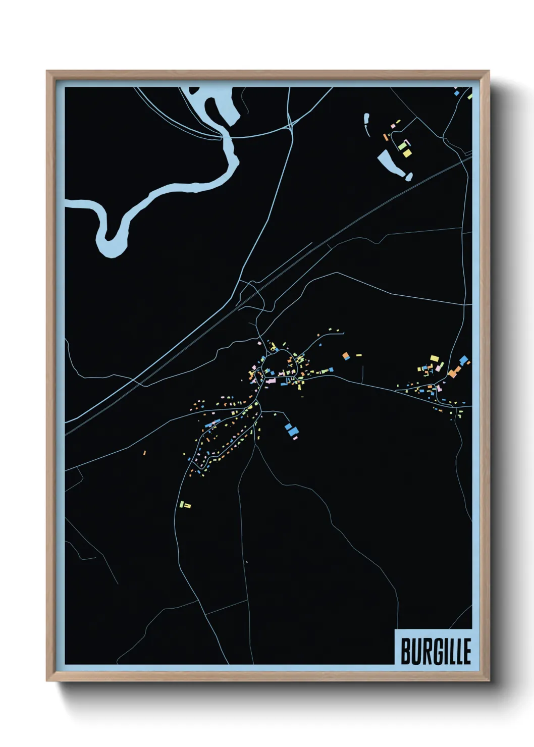 Une affiche de carte sur Burgille