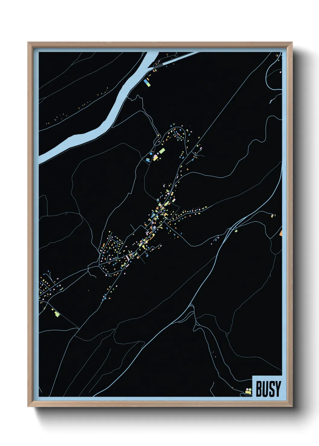 Une affiche de carte sur Busy