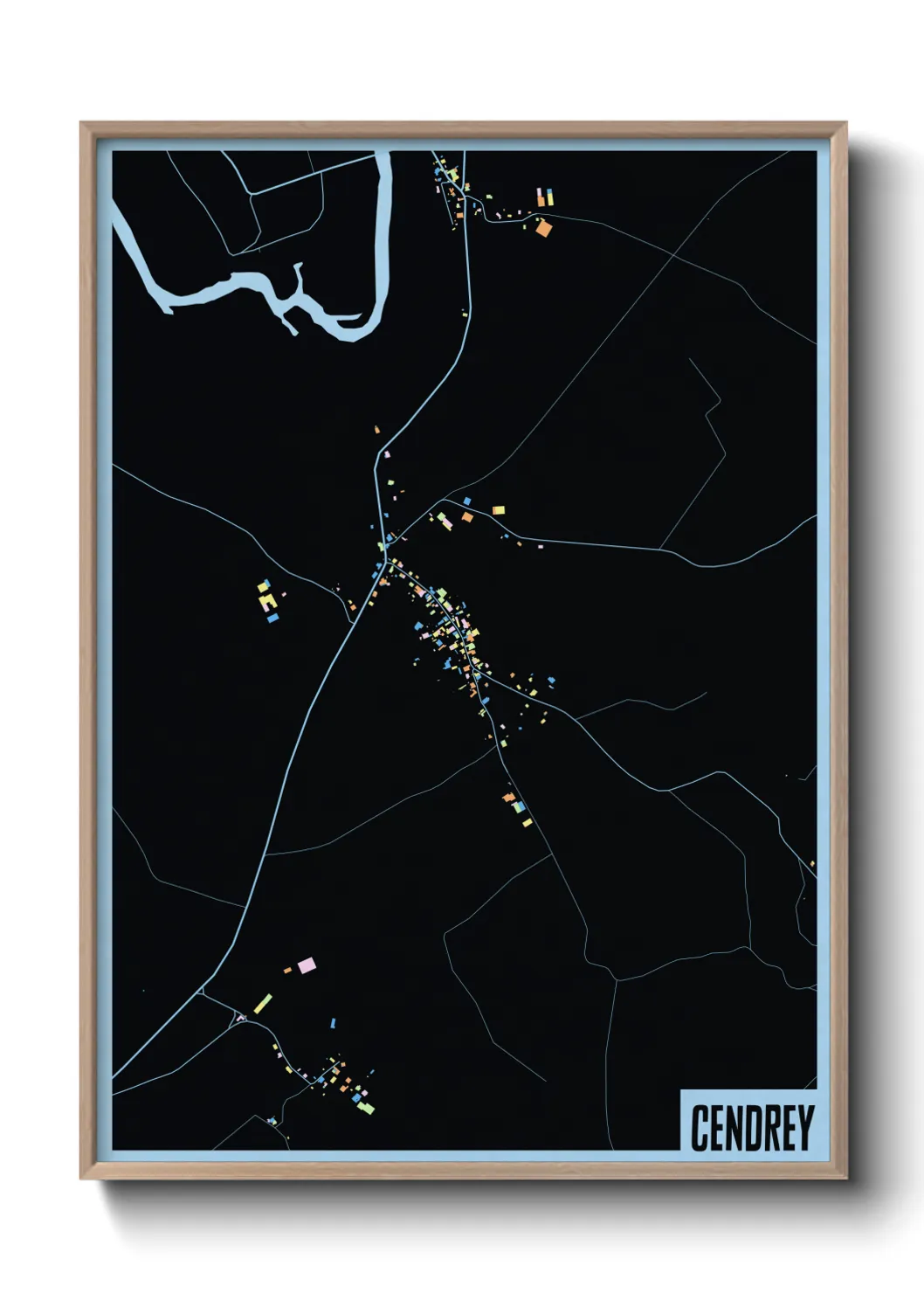 Une affiche de carte sur Cendrey