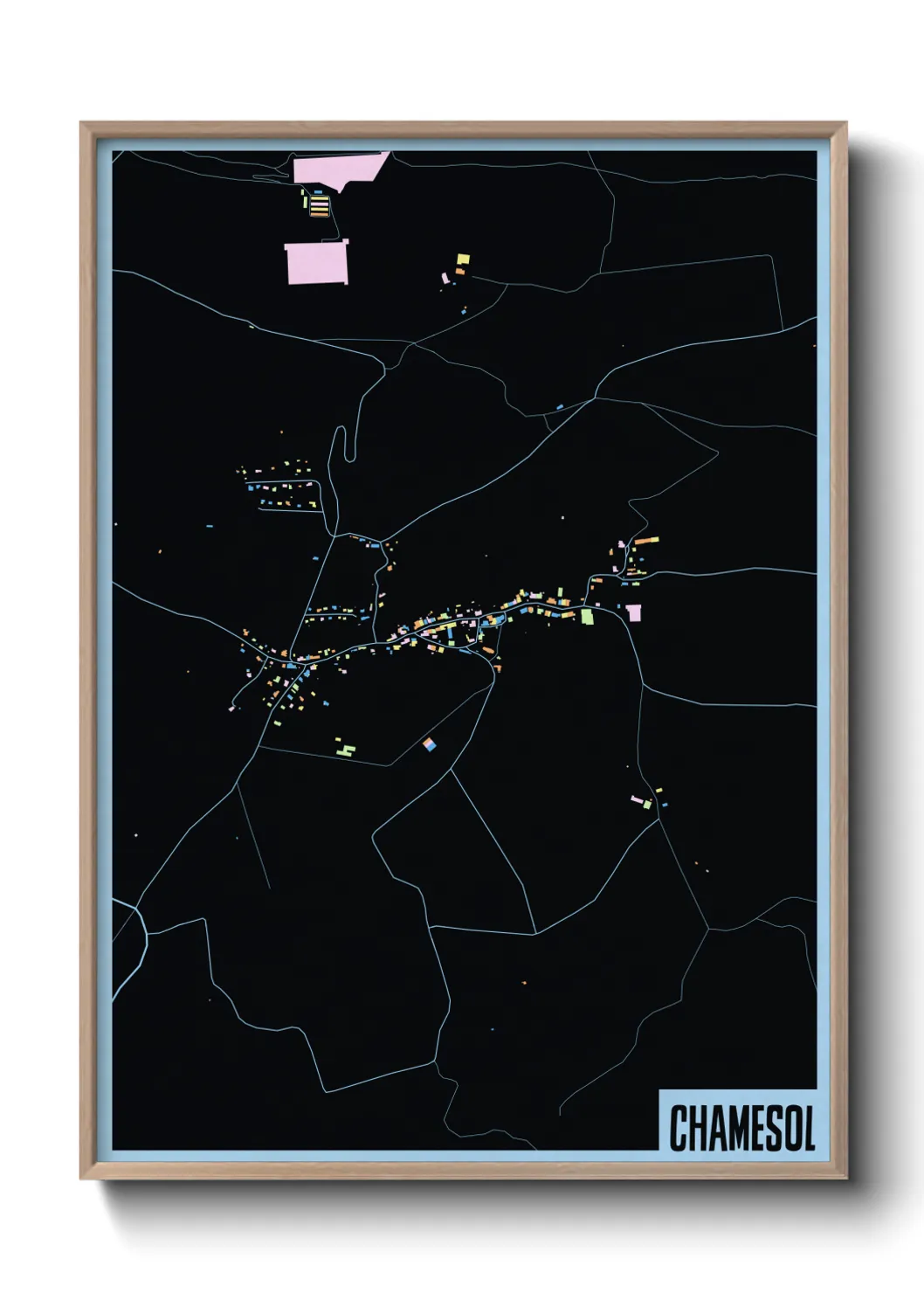 Une affiche de carte sur Chamesol