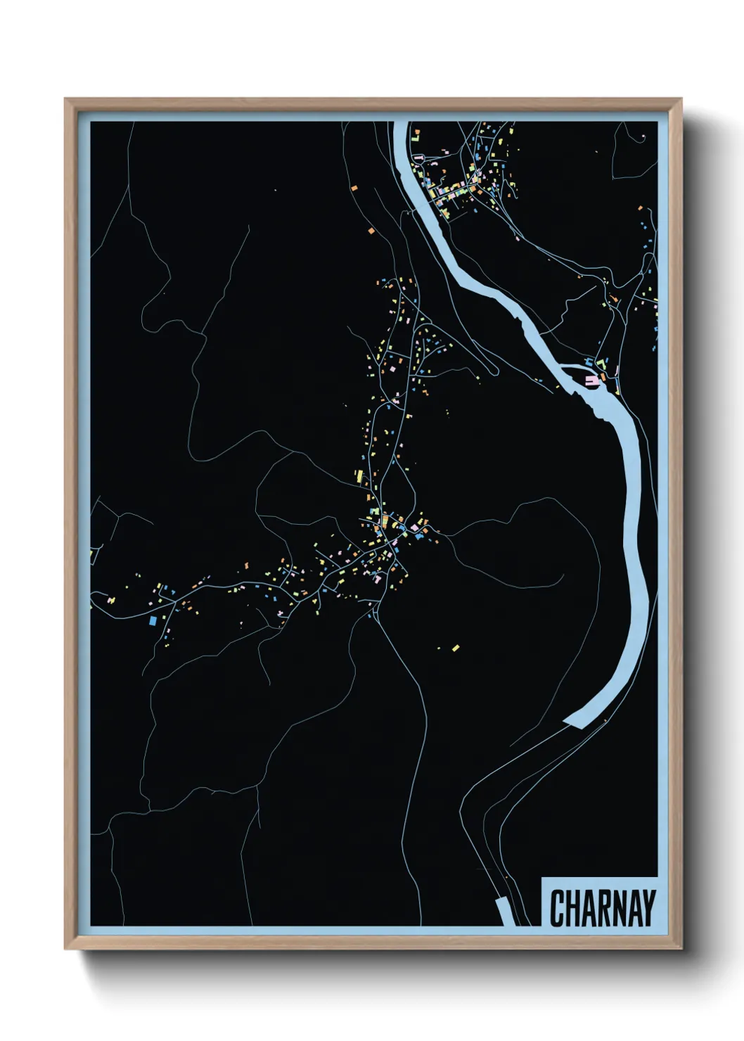 Une affiche de carte sur Charnay