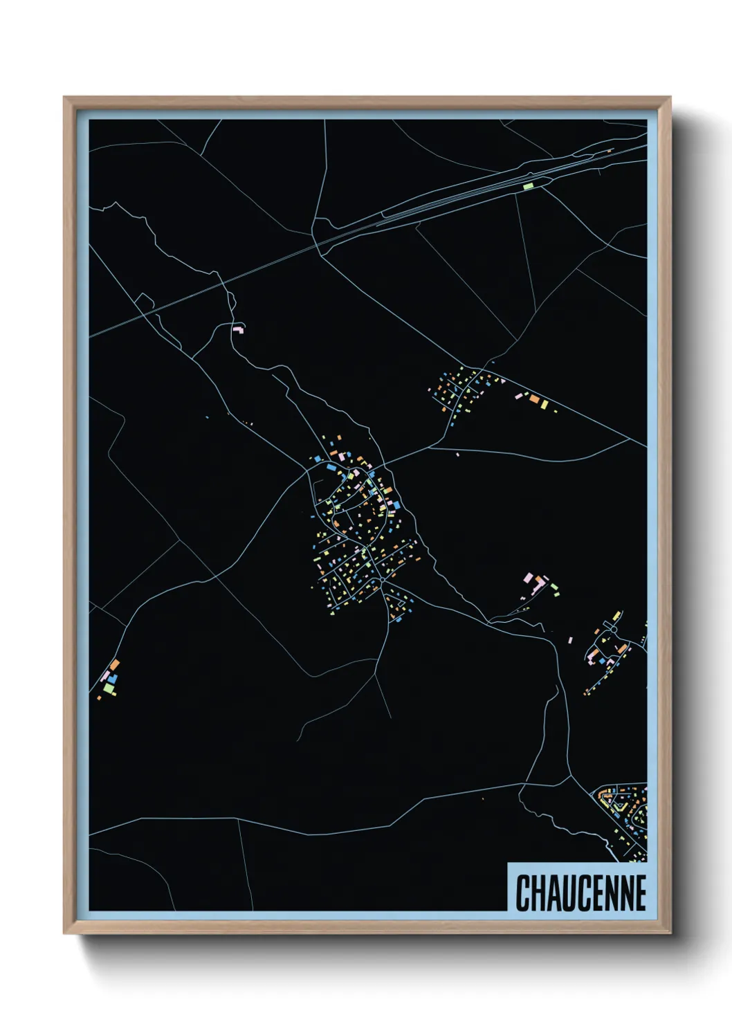 Une affiche de carte sur Chaucenne