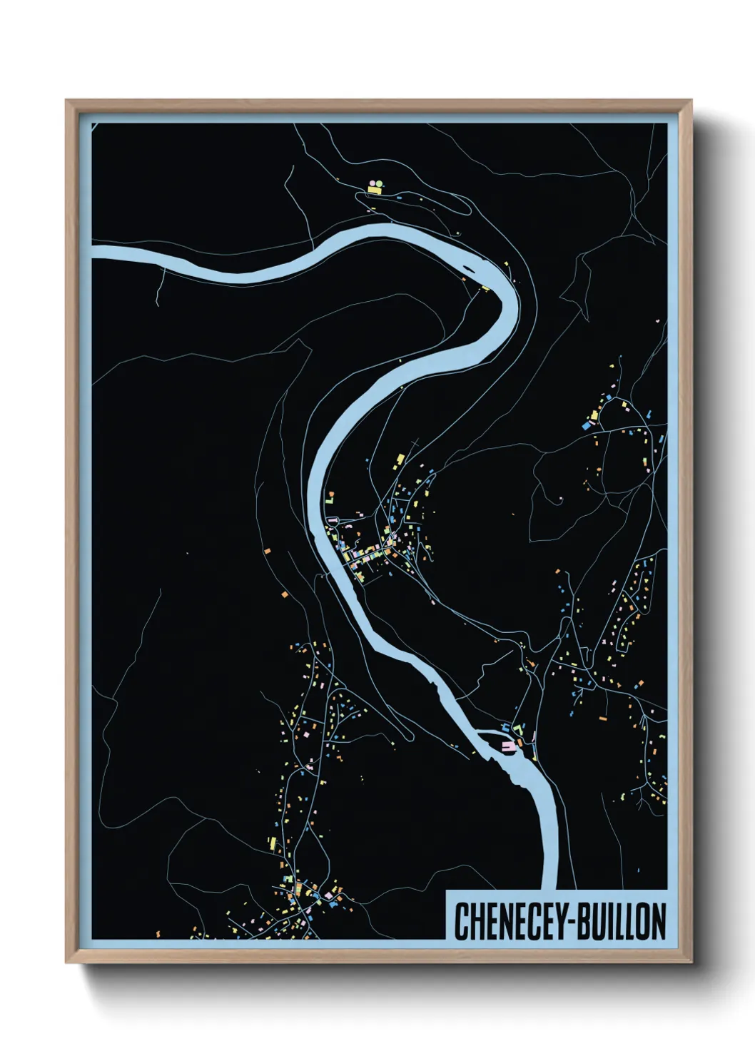 Une affiche de carte sur Chenecey-Buillon