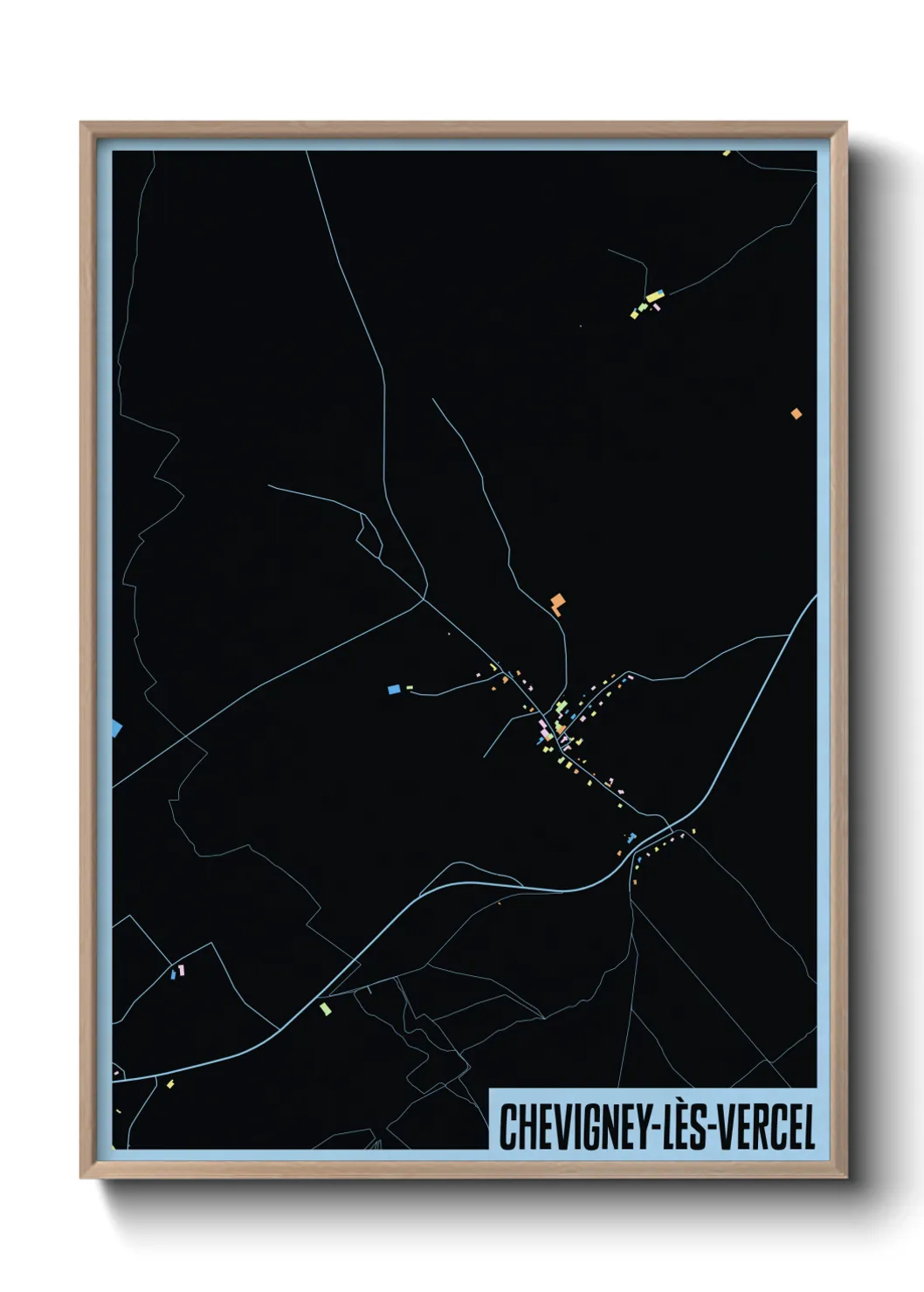 Une affiche de carte sur Chevigney-lès-Vercel