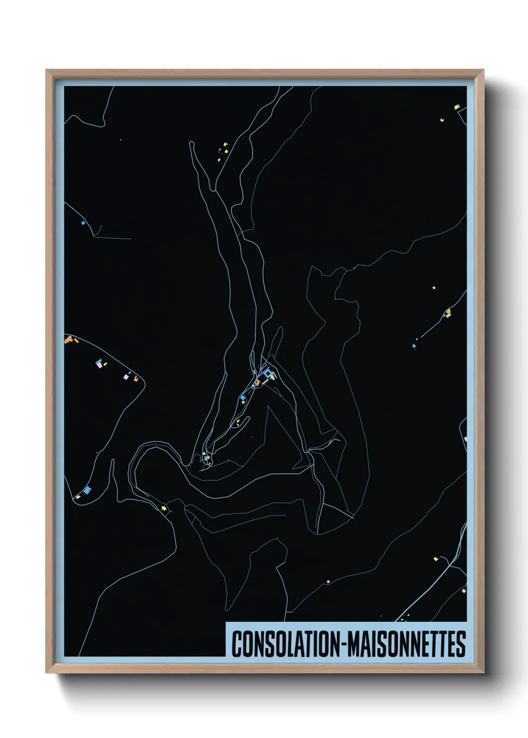 Une affiche de carte sur Consolation-Maisonnettes