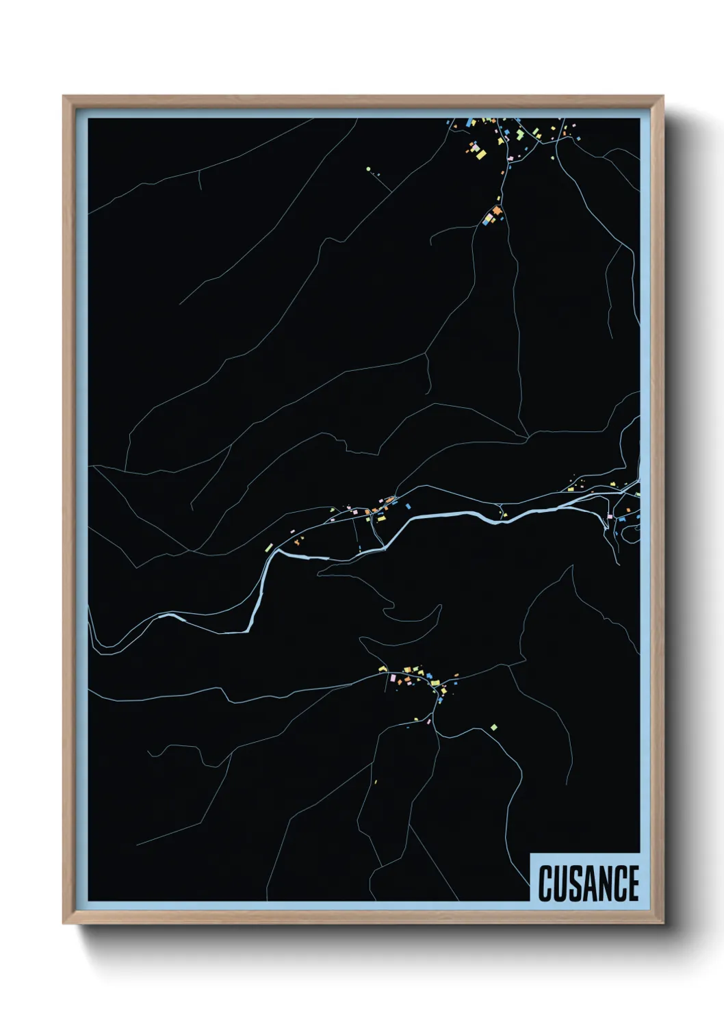 Une affiche de carte sur Cusance