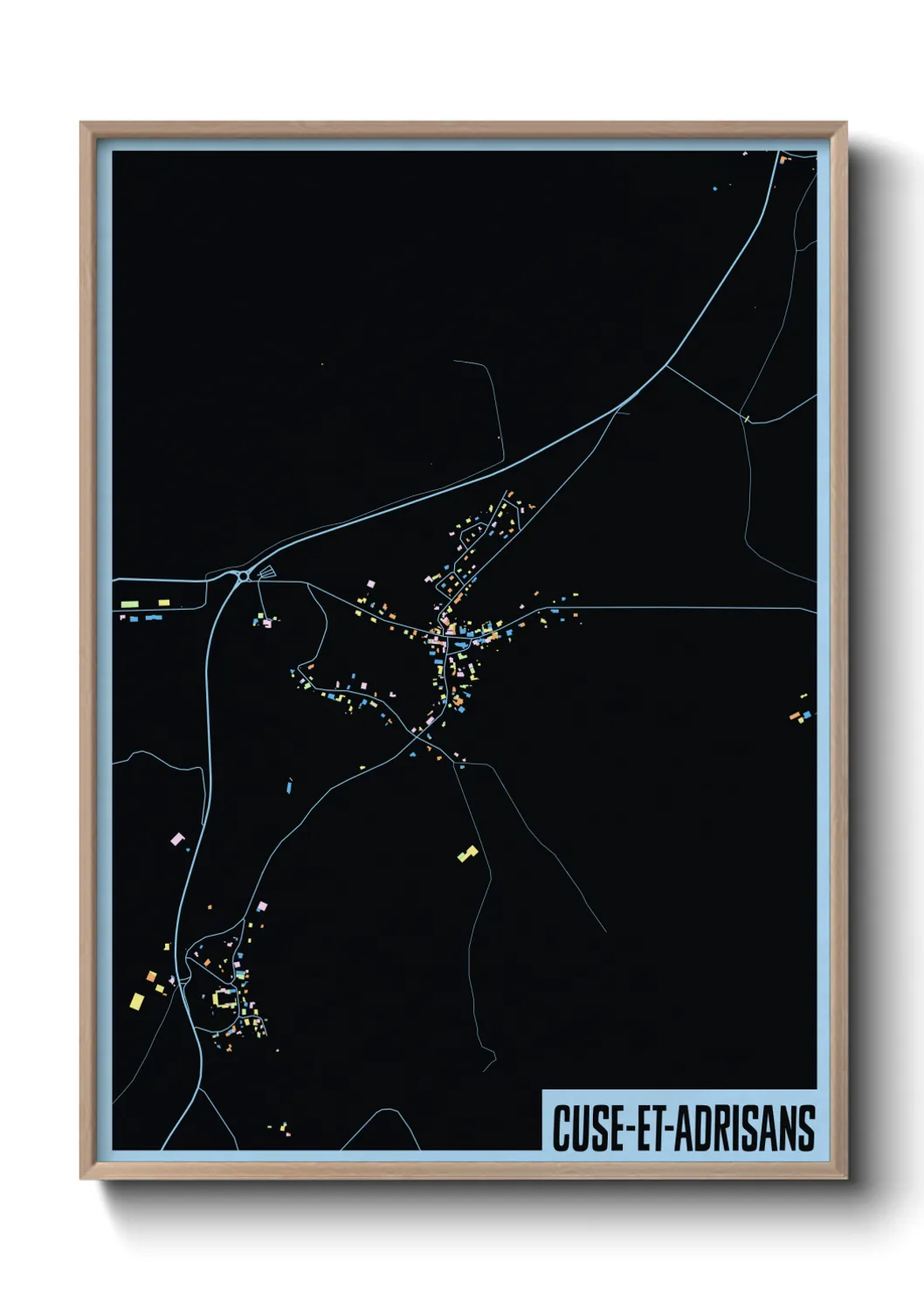 Une affiche de carte sur Cuse-et-Adrisans