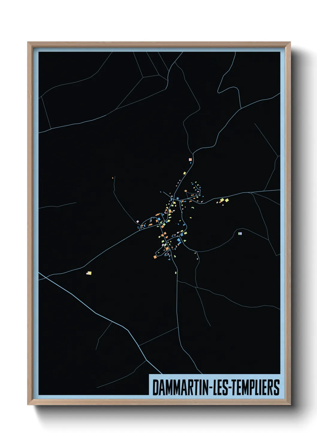 Une affiche de carte sur Dammartin-les-Templiers