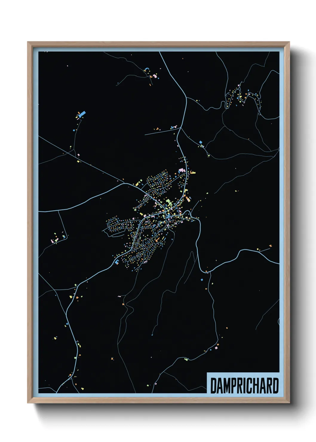 Une affiche de carte sur Damprichard