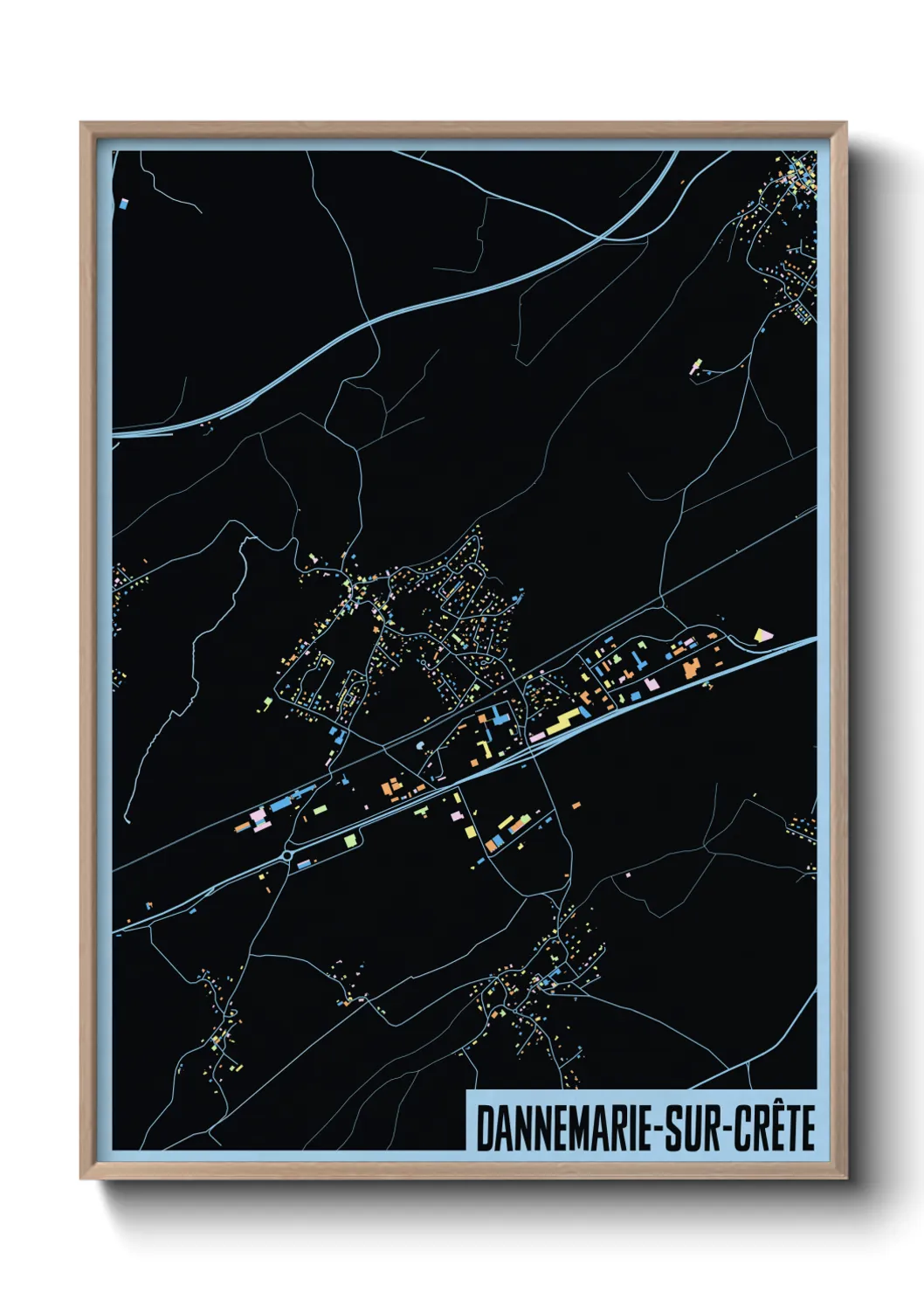 Une affiche de carte sur Dannemarie-sur-Crête