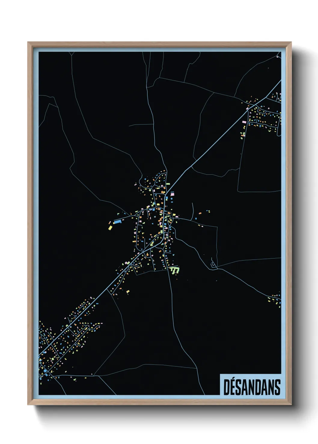 Une affiche de carte sur Désandans