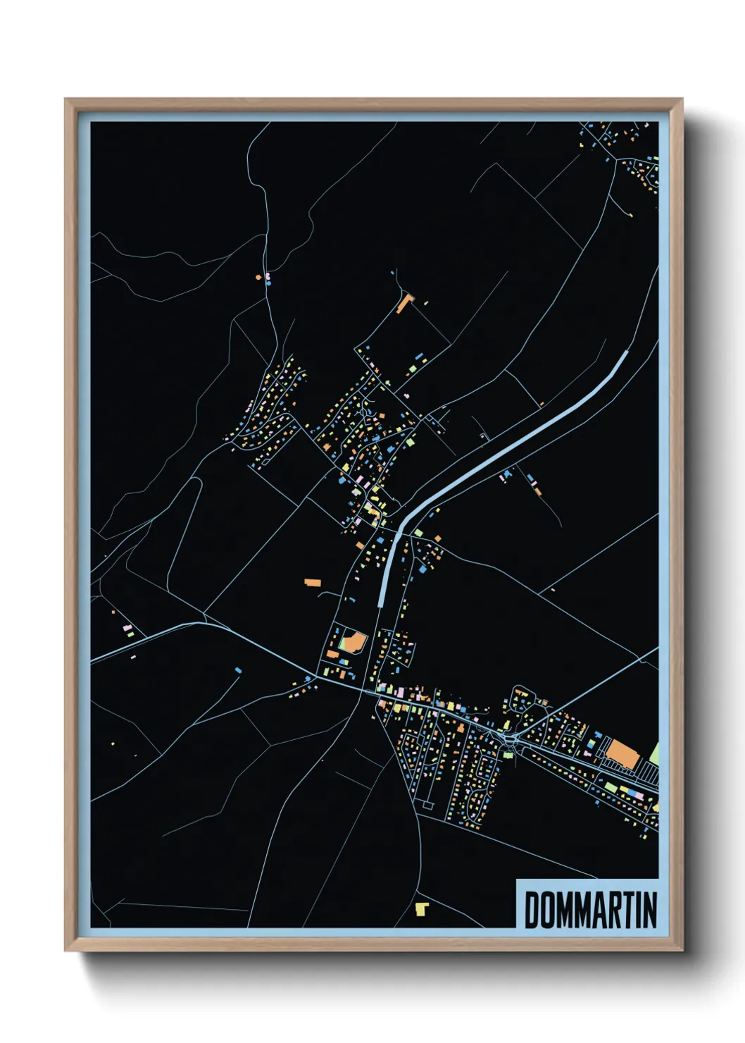 Une affiche de carte sur Dommartin