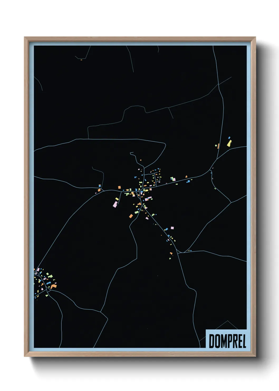 Une affiche de carte sur Domprel