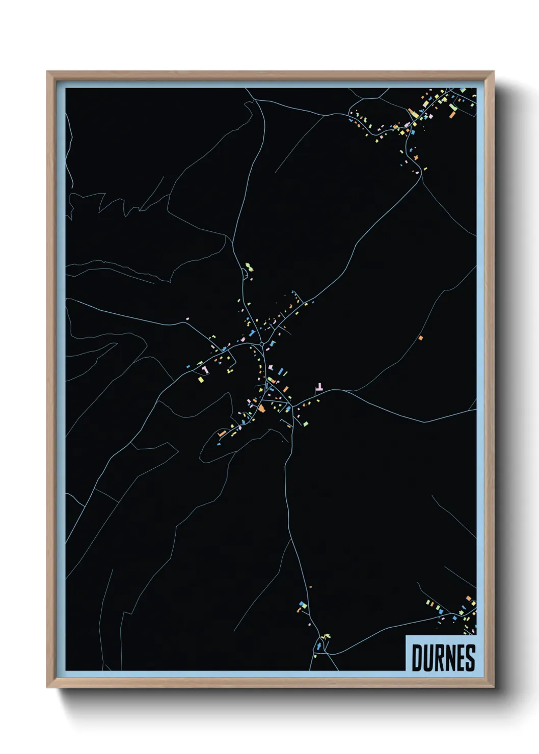 Une affiche de carte sur Durnes