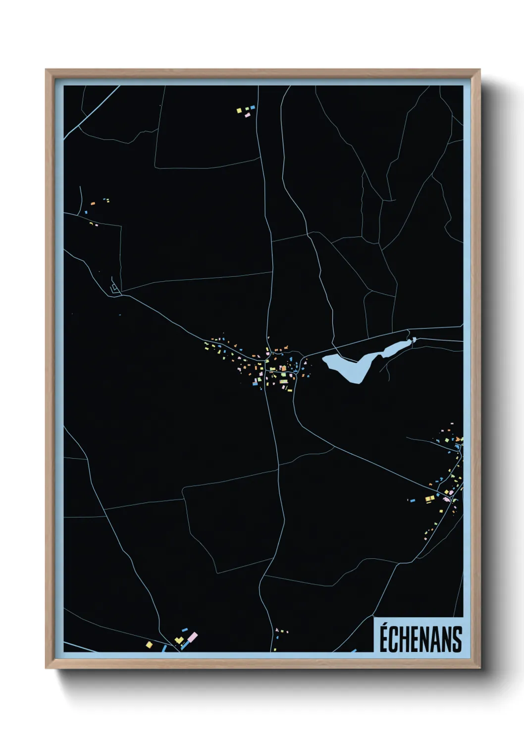 Une affiche de carte sur Échenans