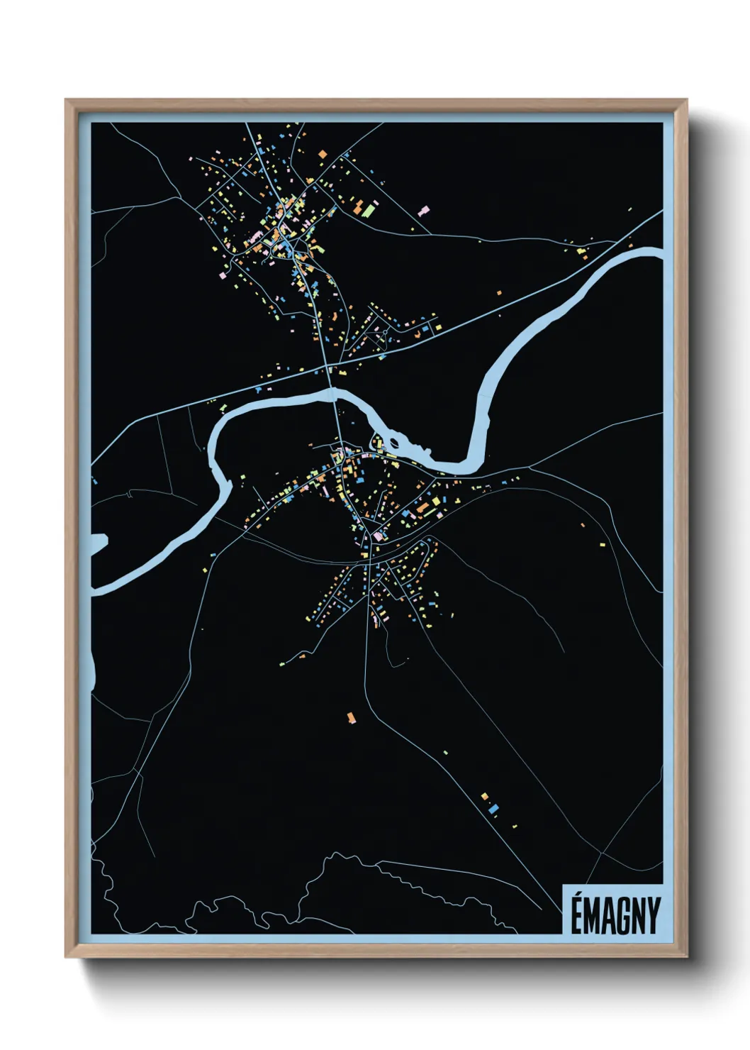 Une affiche de carte sur Émagny