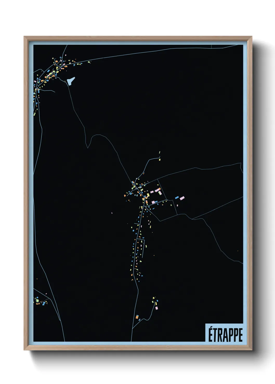 Une affiche de carte sur Étrappe