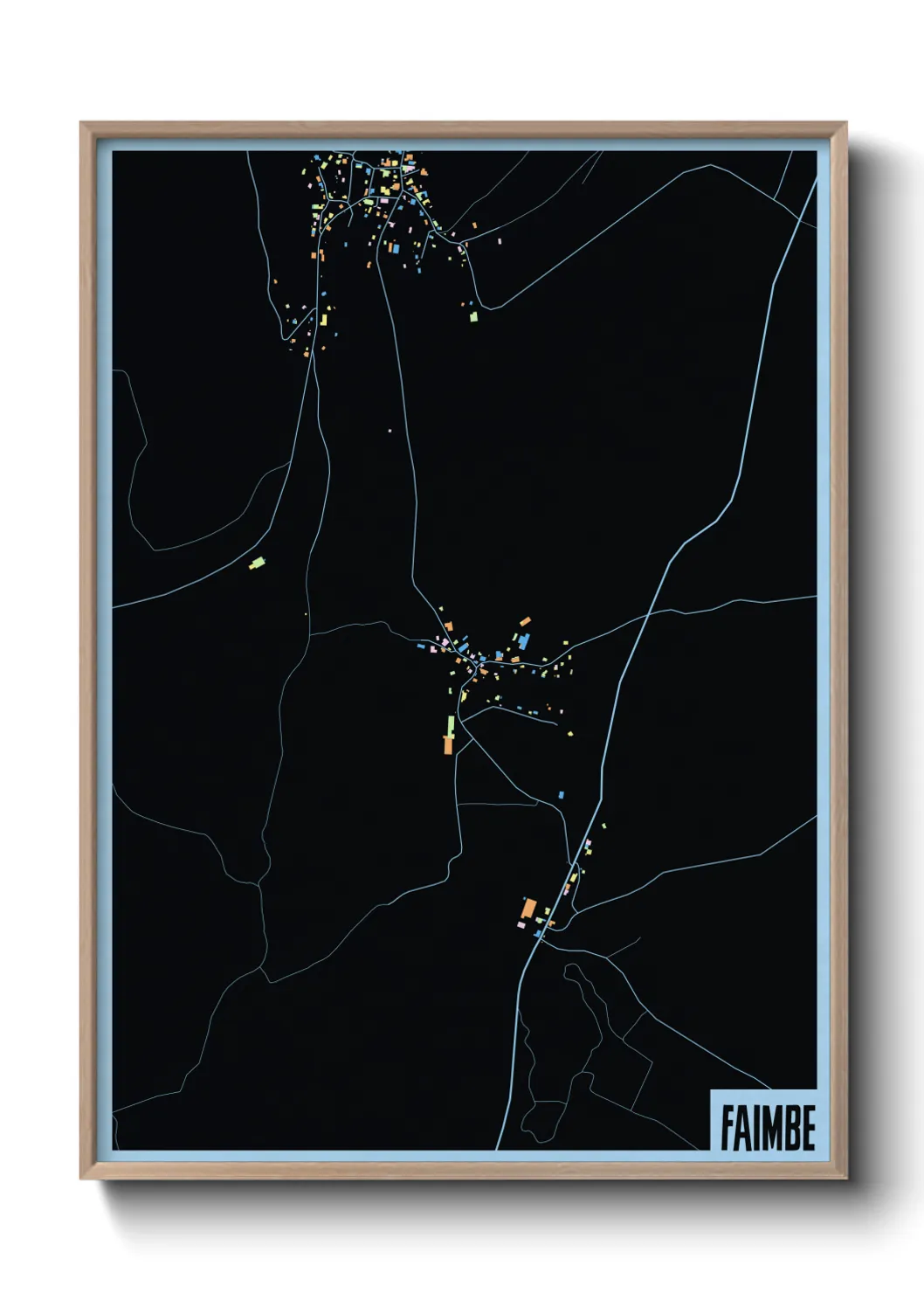 Une affiche de carte sur Faimbe