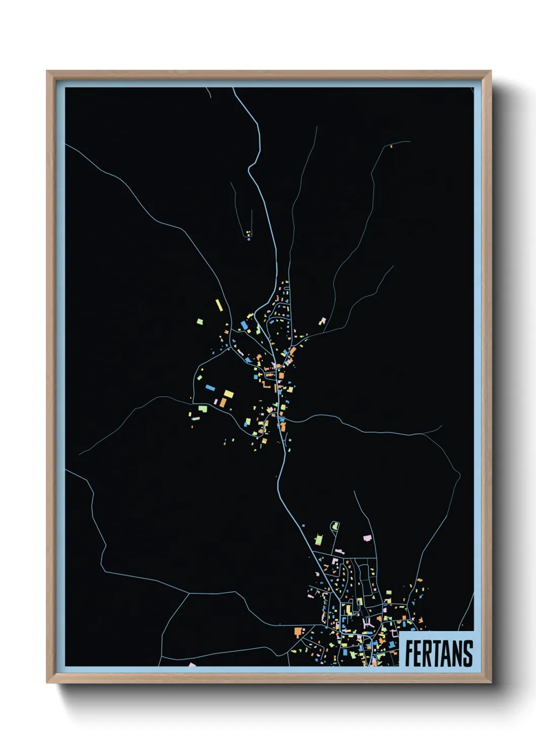 Une affiche de carte sur Fertans