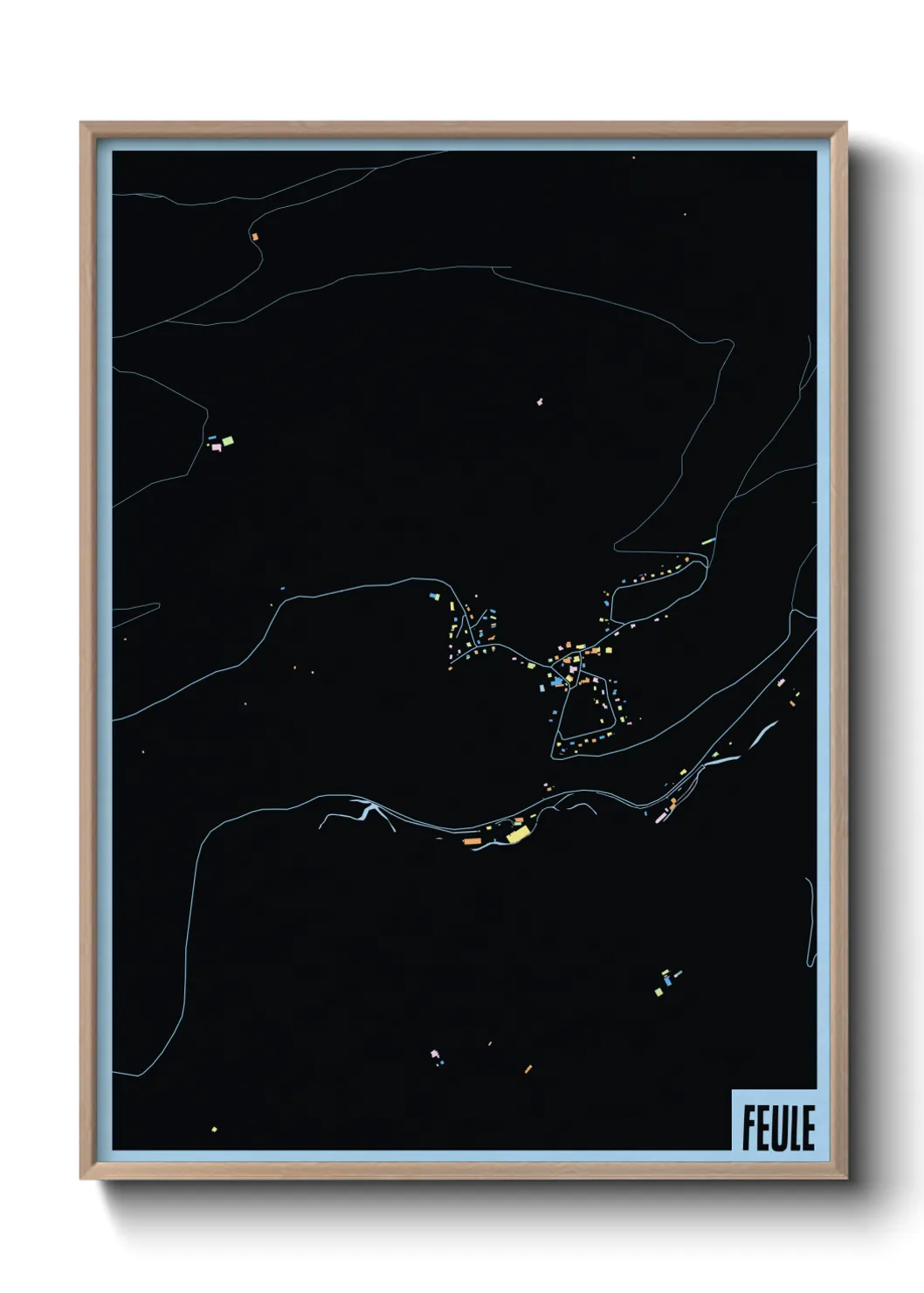 Une affiche de carte sur Feule