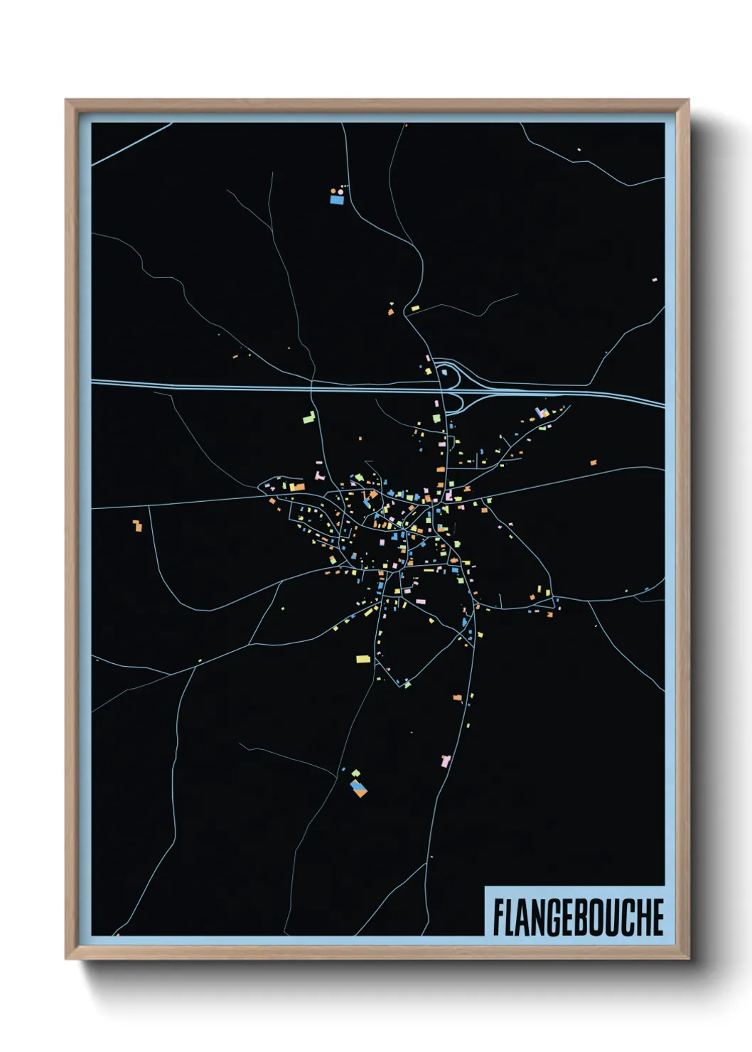 Une affiche de carte sur Flangebouche
