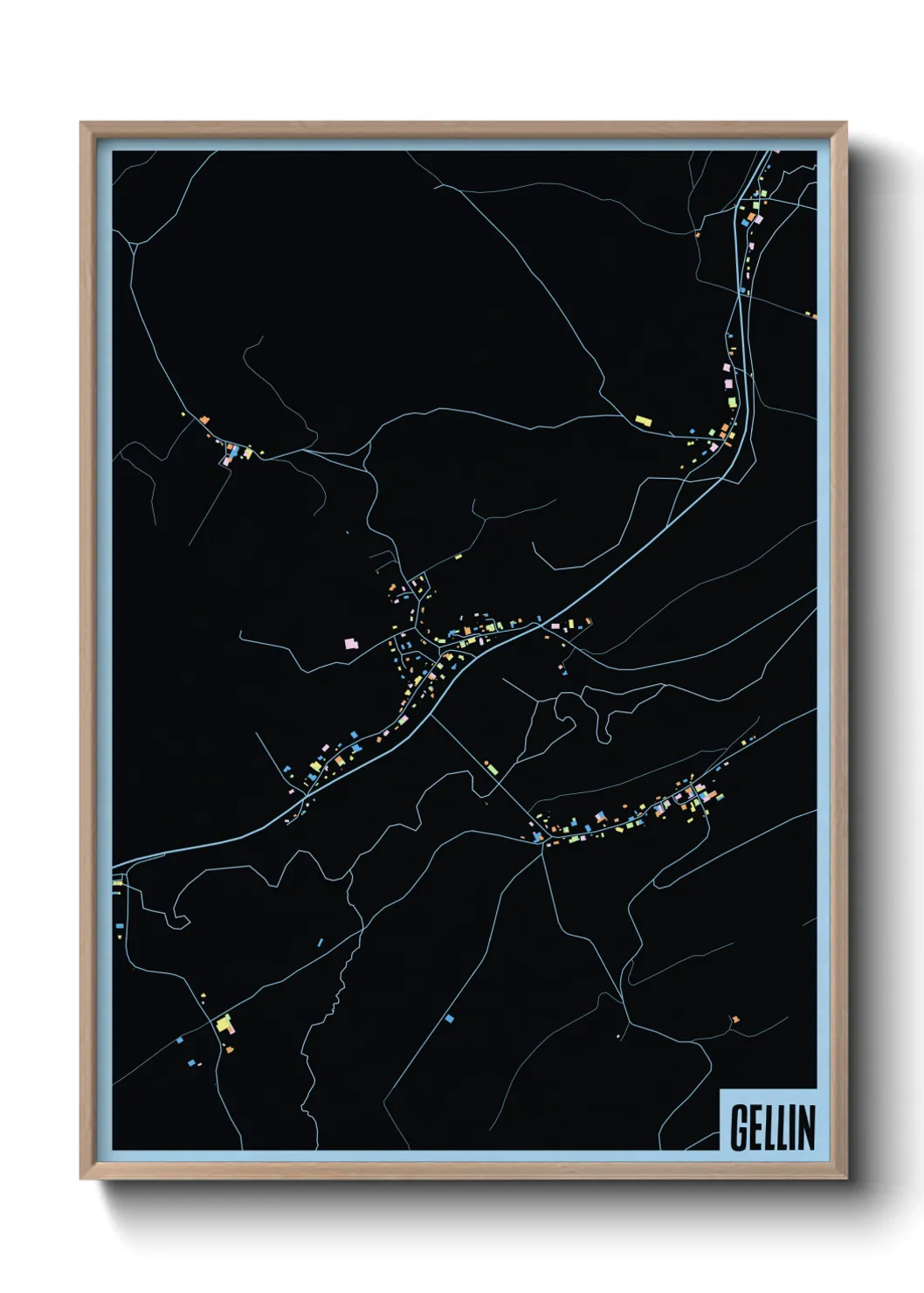 Une affiche de carte sur Gellin