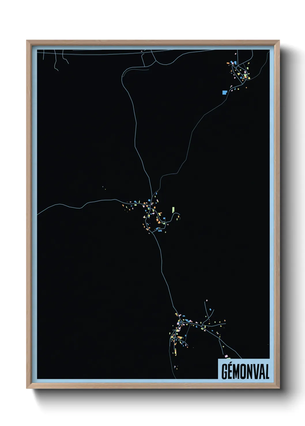 Une affiche de carte sur Gémonval