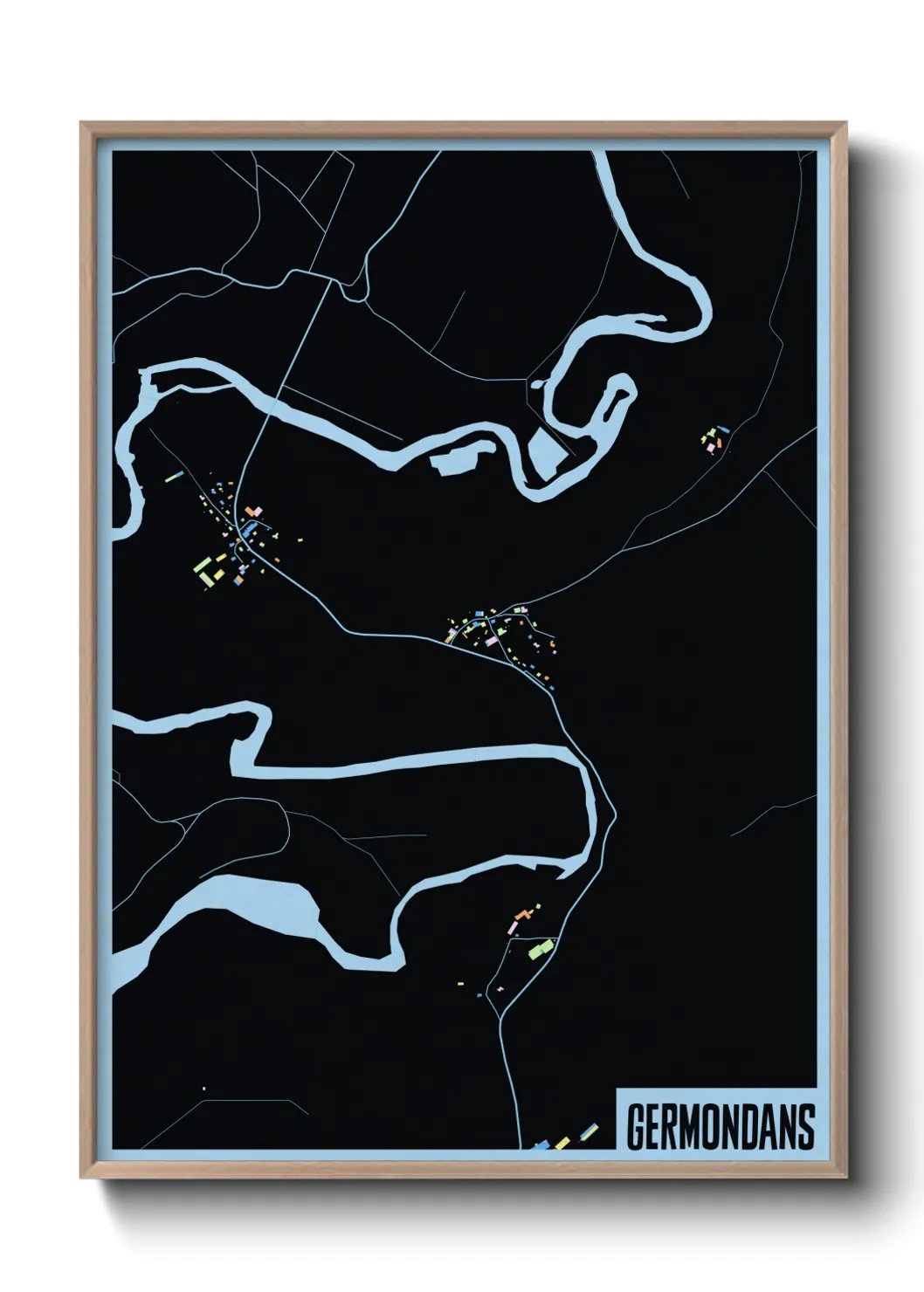 Une affiche de carte sur Germondans