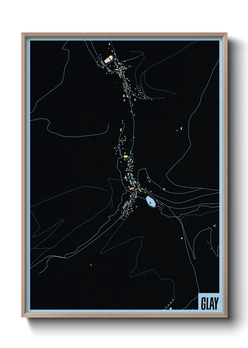 Une affiche de carte sur Glay