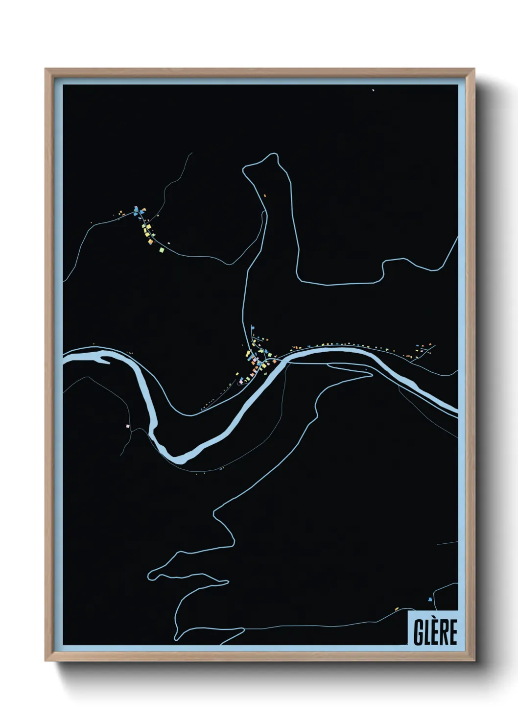 Une affiche de carte sur Glère