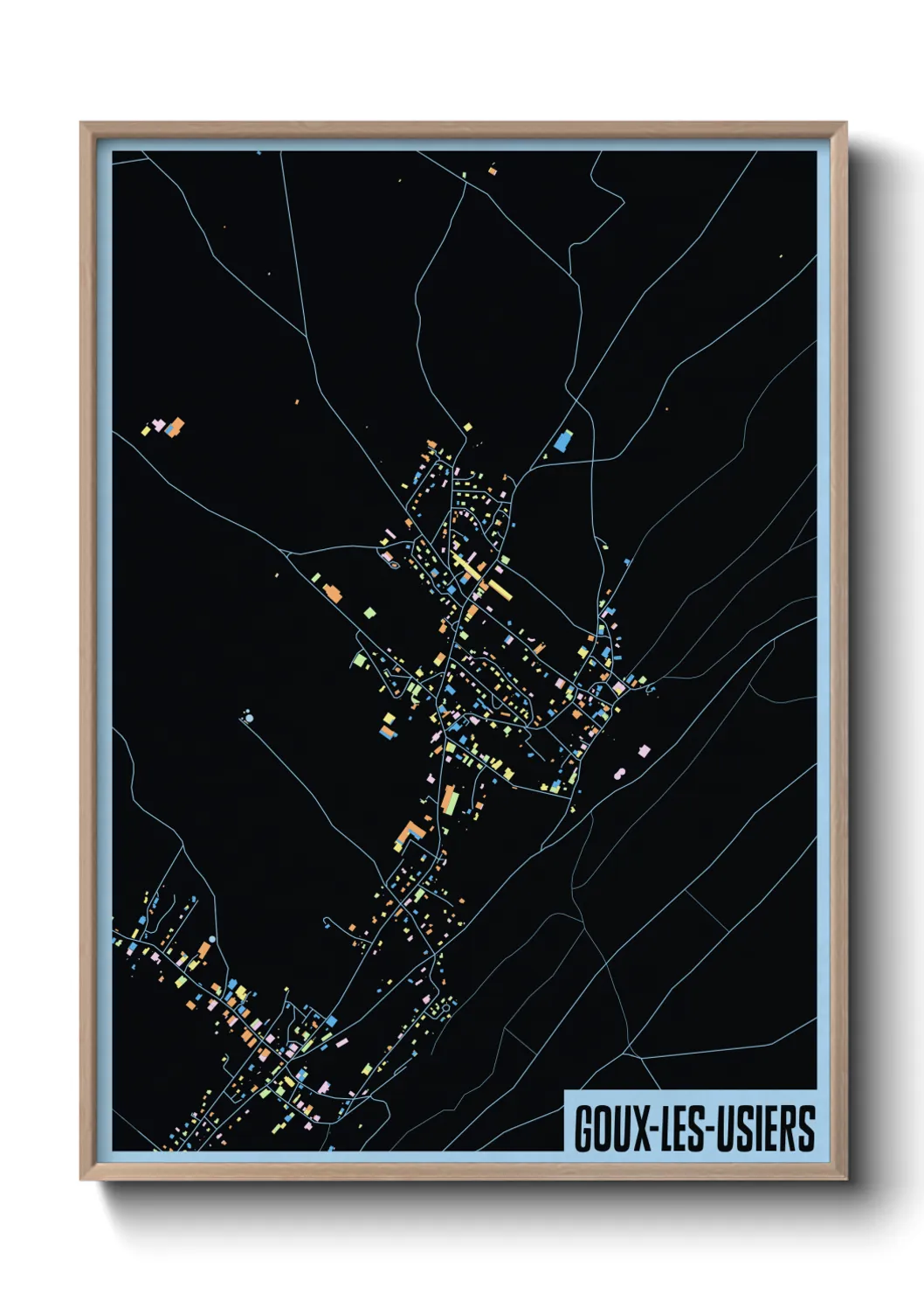 Une affiche de carte sur Goux-les-Usiers