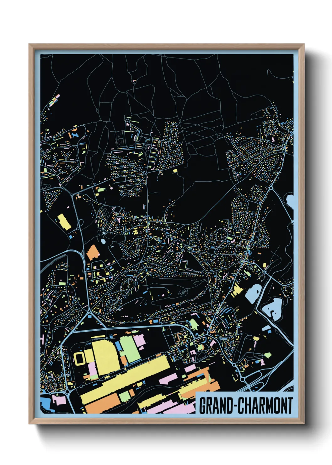 Une affiche de carte sur Grand-Charmont