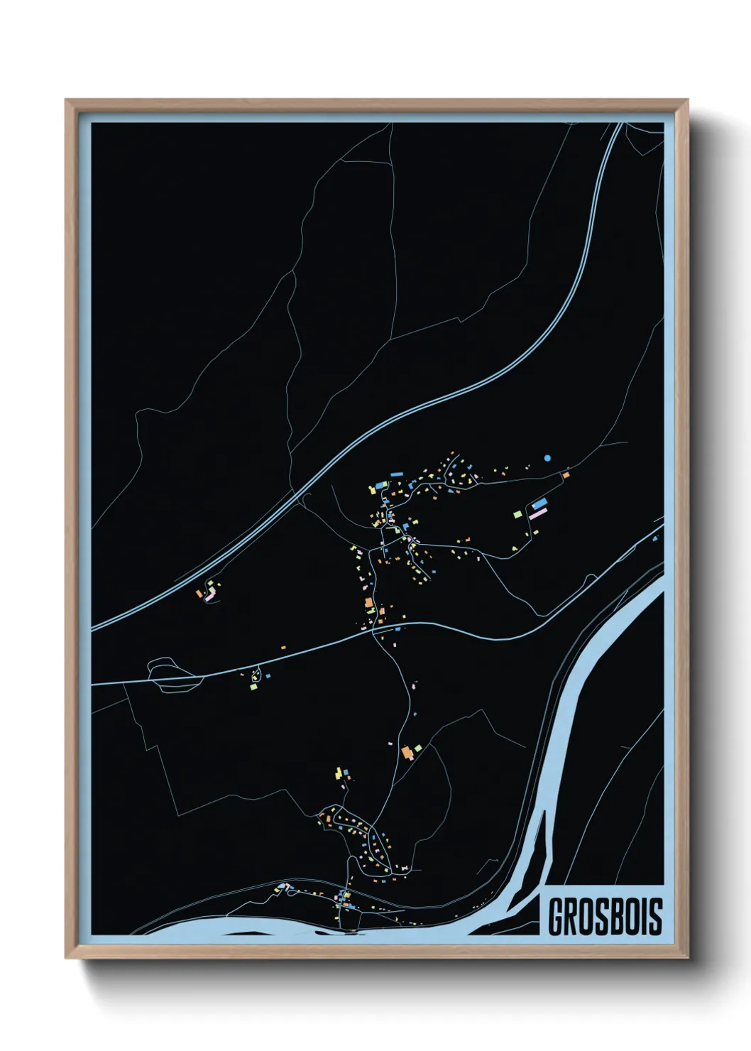 Une affiche de carte sur Grosbois