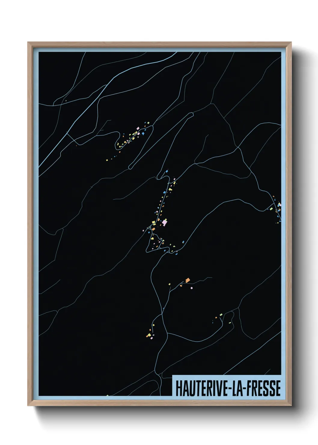 Une affiche de carte sur Hauterive-la-Fresse