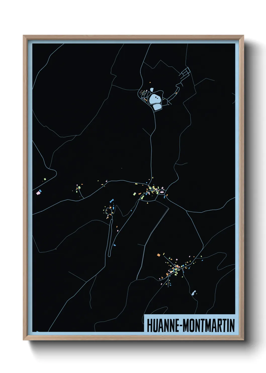 Une affiche de carte sur Huanne-Montmartin