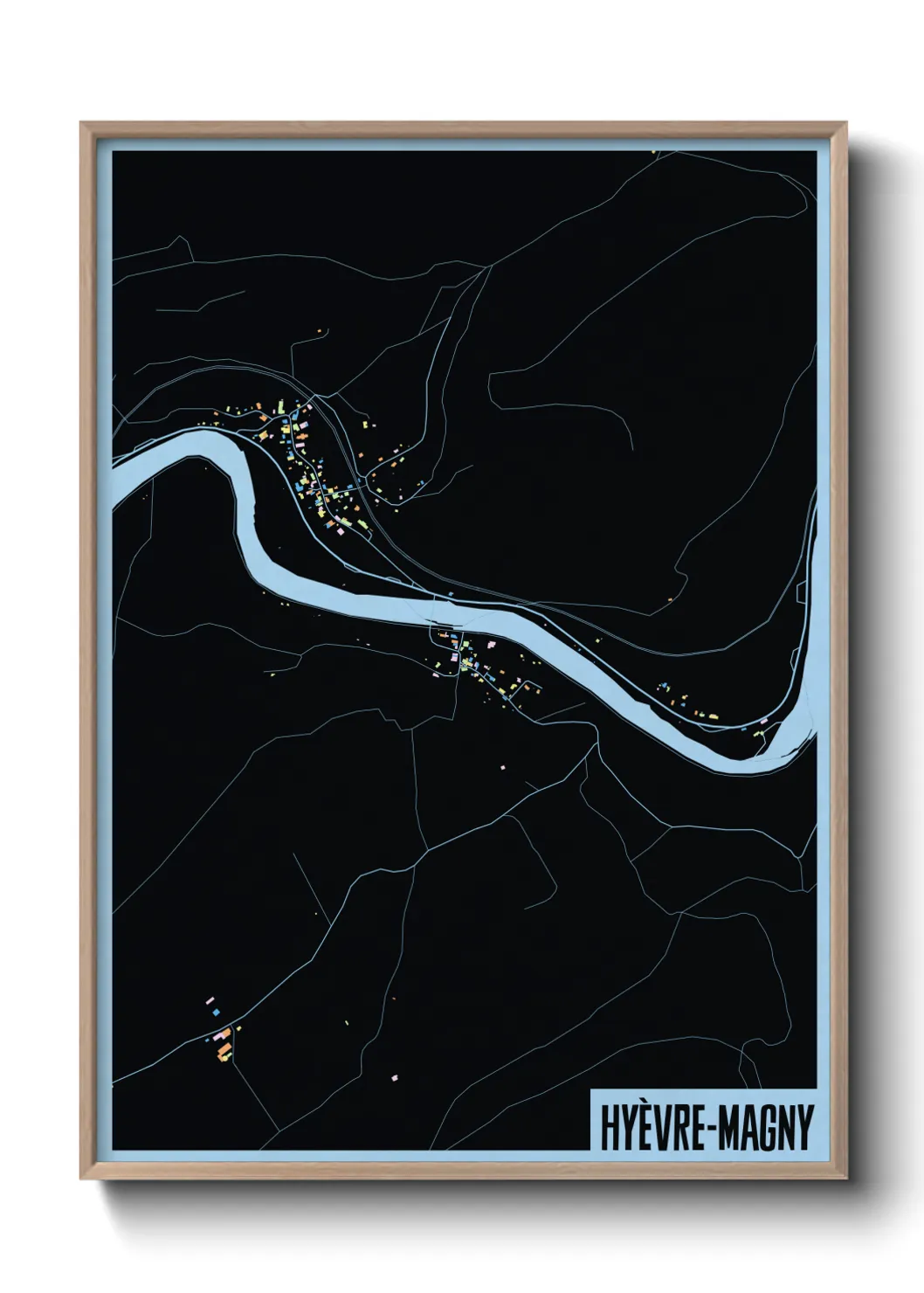 Une affiche de carte sur Hyèvre-Magny