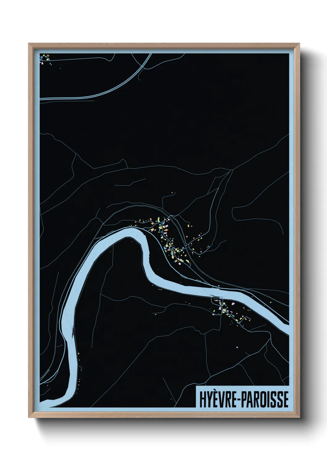 Une affiche de carte sur Hyèvre-Paroisse