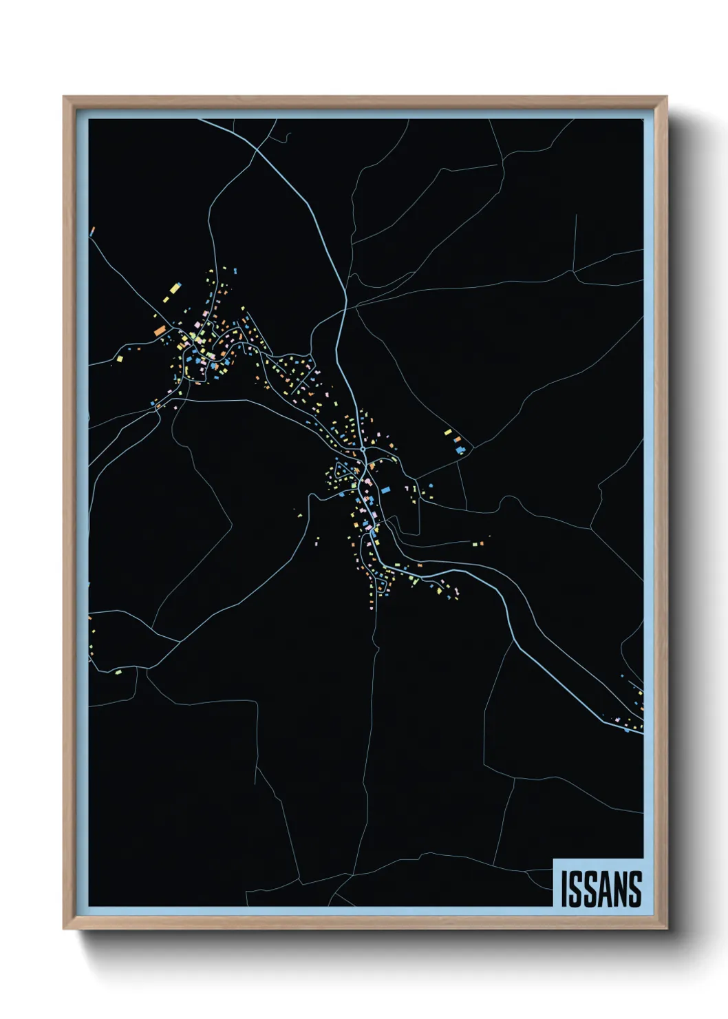 Une affiche de carte sur Issans