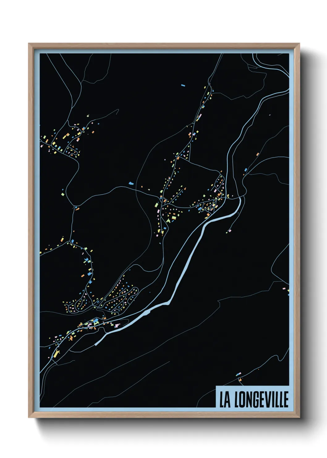 Une affiche de carte sur La Longeville