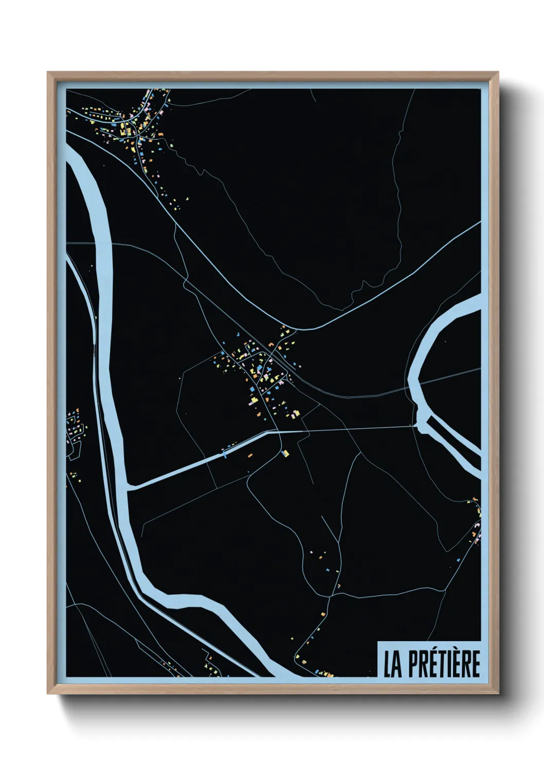 Une affiche de carte sur La Prétière