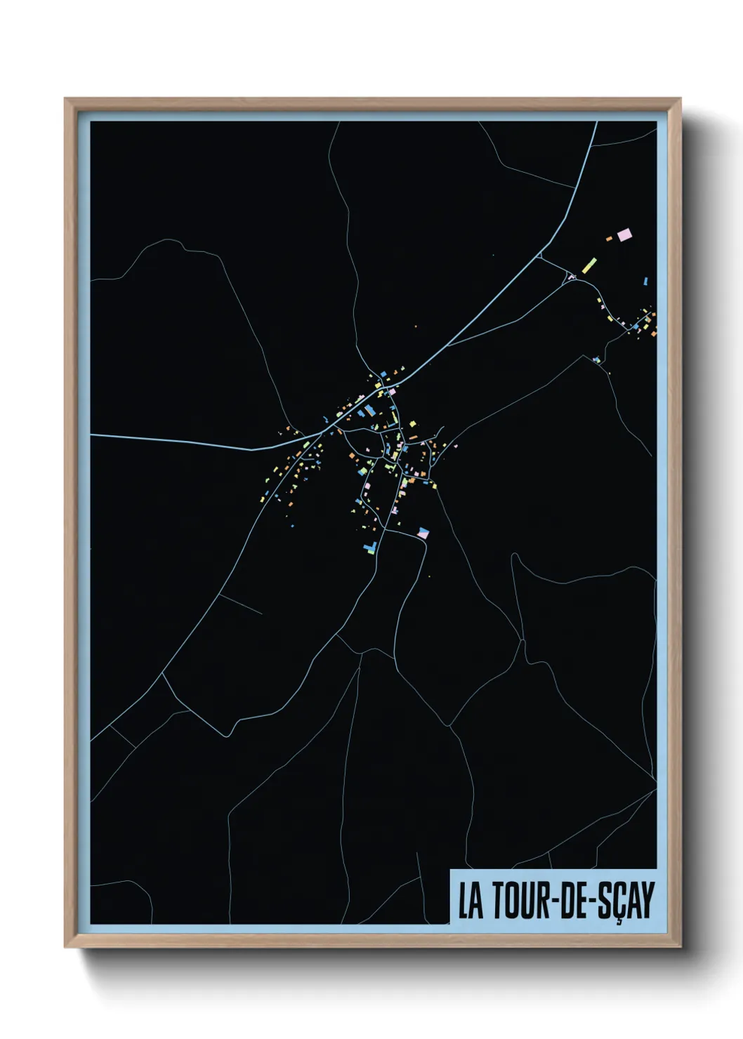 Une affiche de carte sur La Tour-de-Sçay