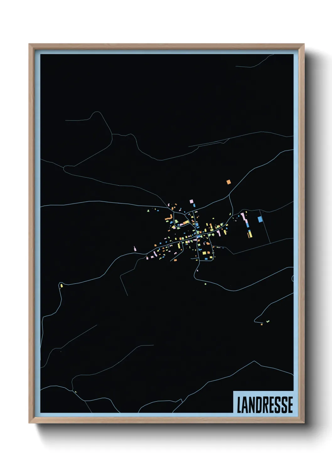 Une affiche de carte sur Landresse