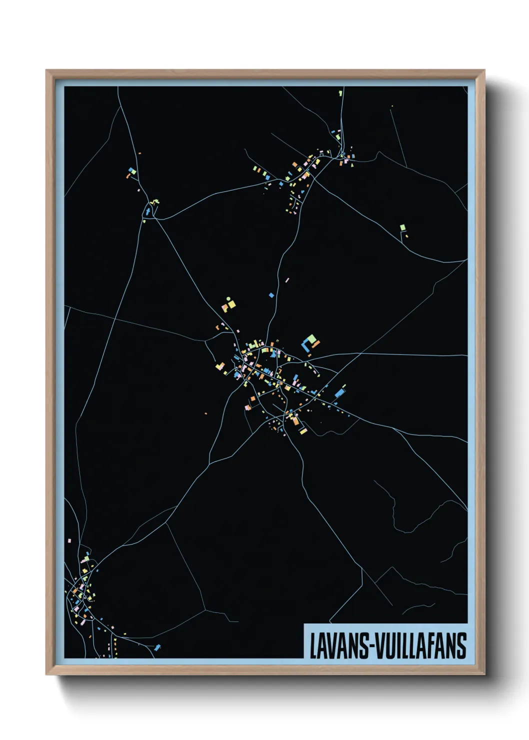 Une affiche de carte sur Lavans-Vuillafans