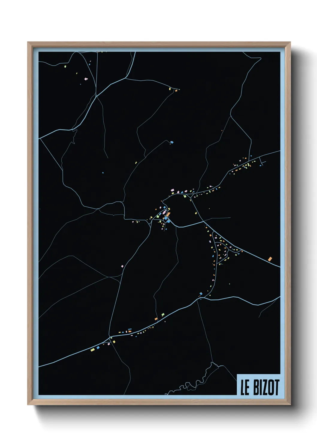 Une affiche de carte sur Le Bizot