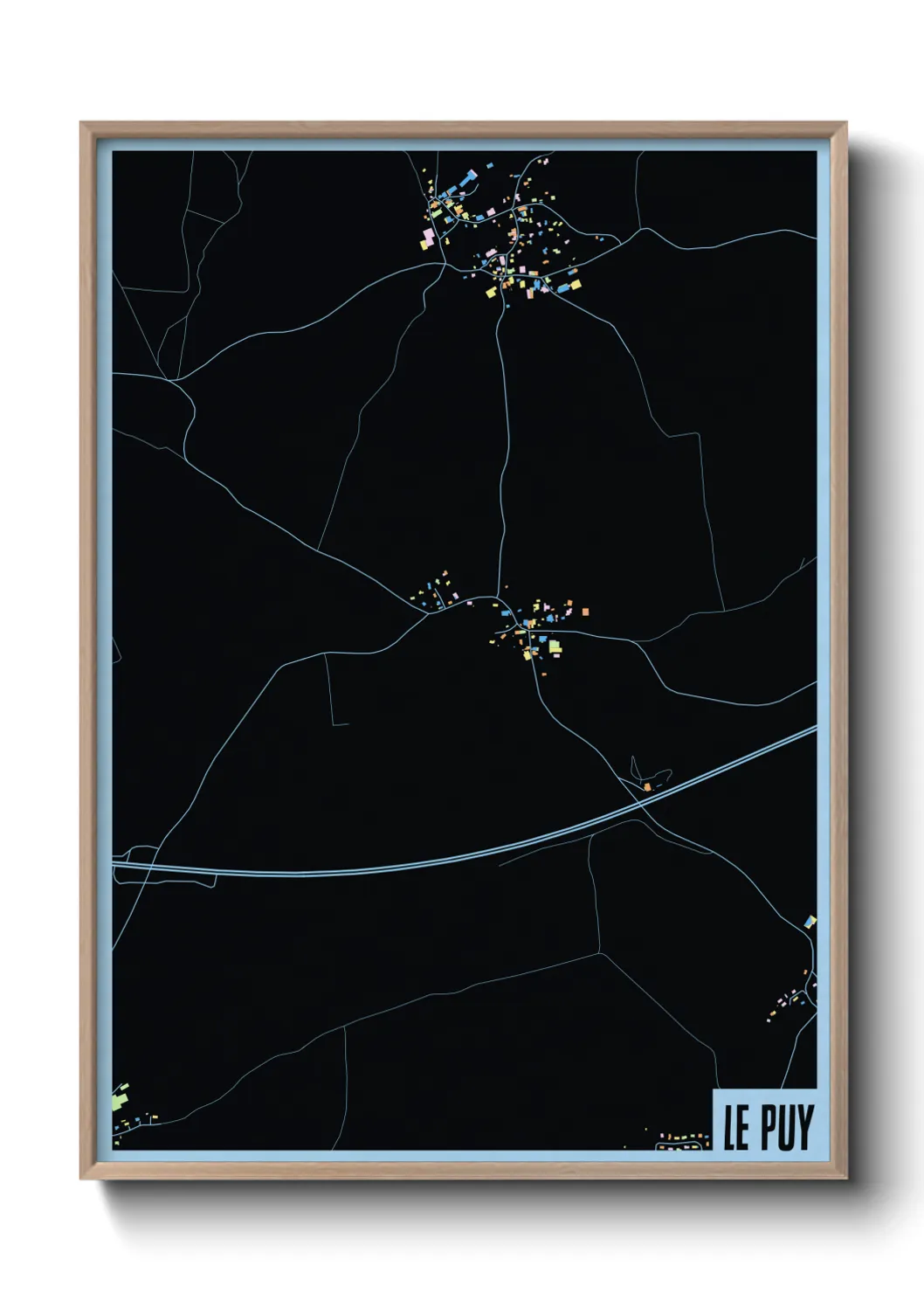 Une affiche de carte sur Le Puy