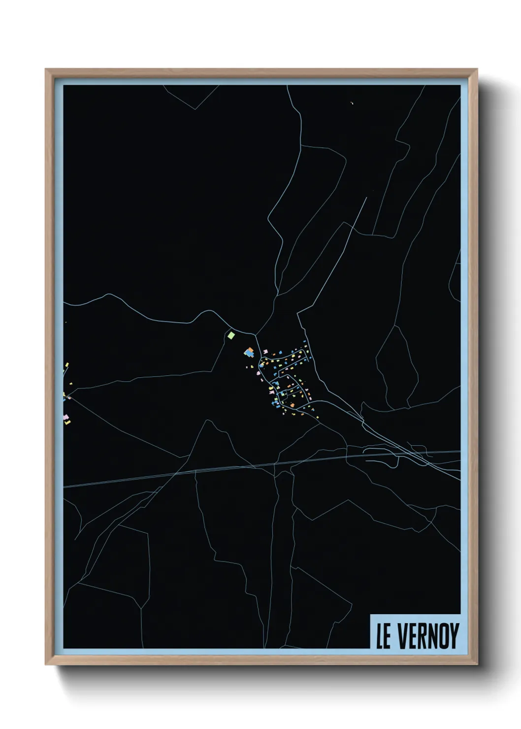 Une affiche de carte sur Le Vernoy