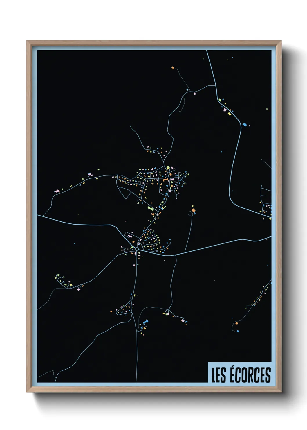 Une affiche de carte sur Les Écorces