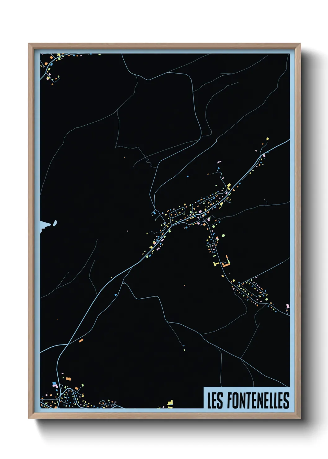 Une affiche de carte sur Les Fontenelles